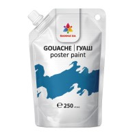 Фарба гуашева блакитна 250 мл, дойпак, GAMMA'UA