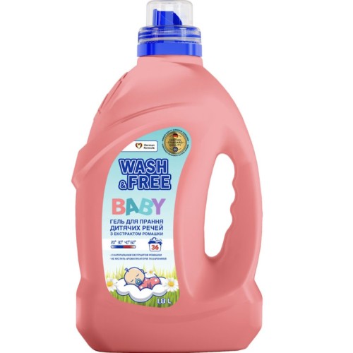 Гель для прання «Baby з екстрактом ромашки» 1,8 л, Wash&Free