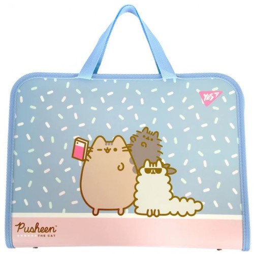 Папка-портфель «Pusheen» А4 на блискавці з тканинними ручками, ТМ YES