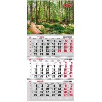 Календар квартальний «Природа» на 3 пружини 31х66 см