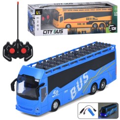 Автобус 30 см 1:24 р/к на акумуляторі зі світлом, гумовими колесами та USB, в асортименті, у коробці 43х13х10 см.