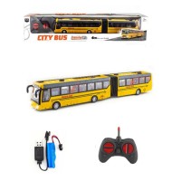 Автобус 36 см 1:32 р/к на акумуляторі зі світлом, гумовими колесами та USB, у коробці 51х10х7,5 см