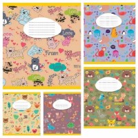 Зошит на 12 аркушів у клітинку «Animal pattern», ТМ Тетрада