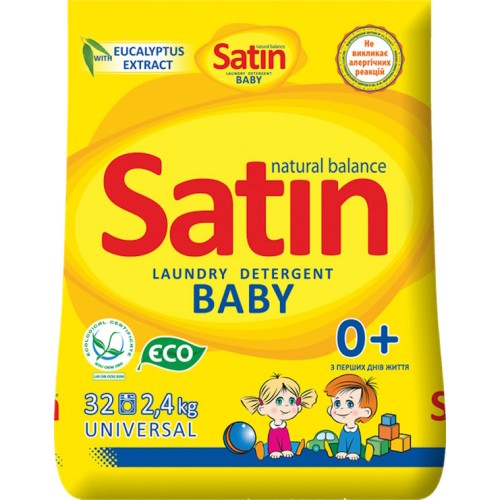 Пральний порошок «Natural Balance» 2,4 кг для дитячої білизни, Satin