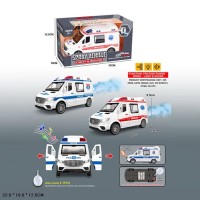 Машина «POLICЕ. AMBULANCE» зі світлом, звуком та парою, на батарейці, в асортименті, у коробці 22х12,5х10 см