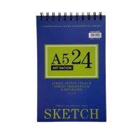 Скетчбук «SKETCH» А5 на 24 аркуші на спіралі 200 г/м2, Art Nation