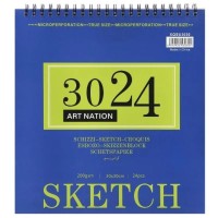Скетчбук «SKETCH» 30х30 см на 24 аркуші на спіралі 200 г/м2, Art Nation