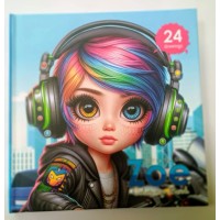Розмальовка «Zoe» на 24 аркуші з твердою обкладинкою 12х12 см, ТМ Мандарин