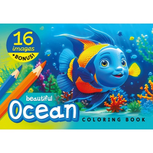 Розмальовка «Ocean» А5 на 8 аркушів на скобі, ТМ Мандарин