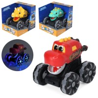 Машина «Динозавр» 12 см зі світлом та рухомими деталями, на батарейці, в асортименті, у коробці 13,5х13,5х12,5 см.