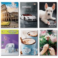 Блокнот А5 на 144 аркуші у клітинку з твердою ламінованою обкладинкою, в асортименті, ТМ Gold Brisk