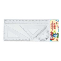 Набір: лінійка 30 см, 2 косинця, транспортир, ТМ 1 Вересня