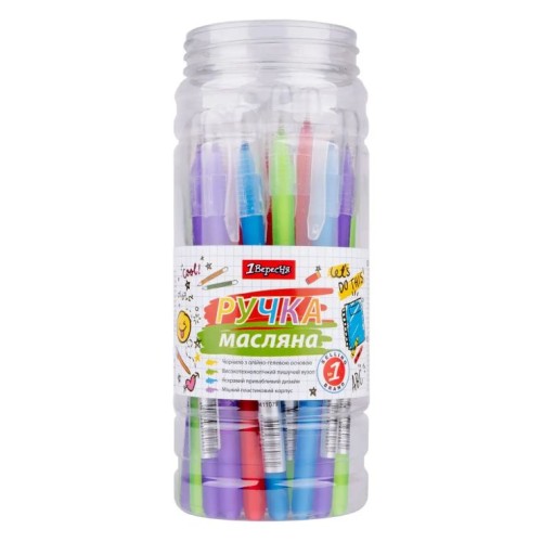 Ручка «Soft touch» масляна синя, ТМ 1 Вересня.