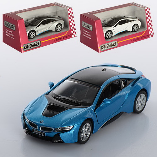 Машина «BMW I8» 12,5 см металева інерійна, в асортименті, у коробці 16х7,5х8 см, KINSMART Машина «BMW I8» 12,5 см металева інерійна, в асортименті, у коробці 16х7,5х8 см, KINSMART