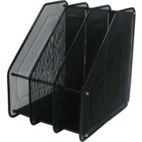 Лоток вертикальний металевий на 3 відділення чорний, 350х280х80 мм, ТМ Leader