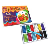 Пластилін зі стеком на 12 кольорів 240 г, НеЗнайка