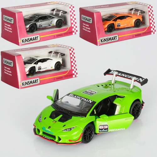 Машина «Lamborghini Huracan LP-620-2S» металева інерційна з дверима що відкриваються, в асортименті, у коробці 16х7,5х8 см