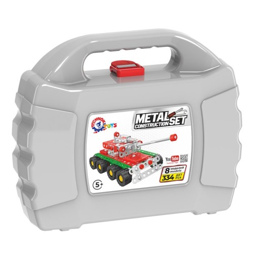 Конструктор металевий «Мілітарі» на 201 деталі, у валізі 27х22,5 х8,5 см, ТМ Технок