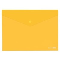Папка-конверт на кнопці А4 180 мкм прозора, фактура «глянець» жовта, ТМ Economix
