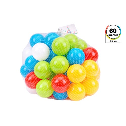 Набір кульок для сухих басейнів з 60 шт. у сітці 45х30х30 см, ТМ Технок