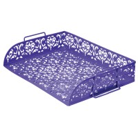 Лоток «Barocco» горизонтальний металевий 320х250х7 мм, фіолетовий, ТМ Buromax