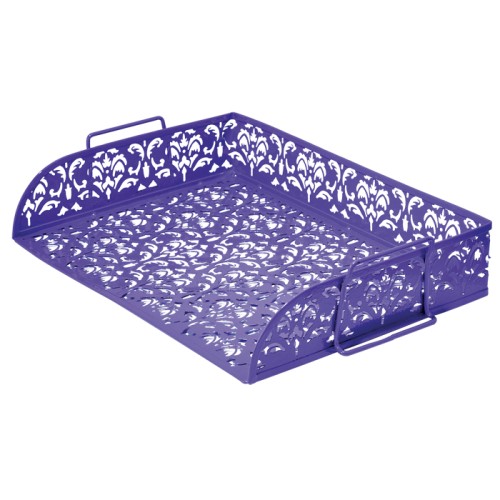 Лоток «Barocco» горизонтальний металевий 320х250х7 мм, фіолетовий, ТМ Buromax