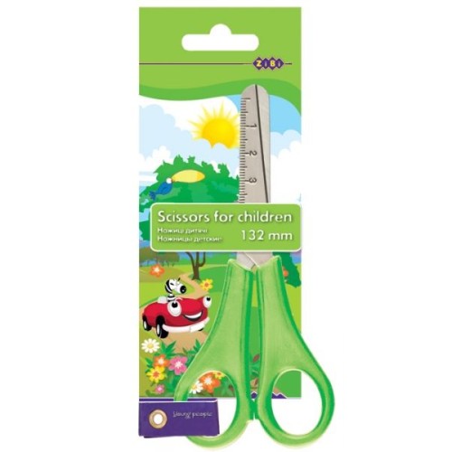 Ножиці дитячі 13,2 см з лінійкою, салатові, TM ZiBi