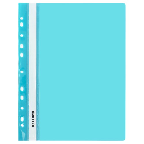Папка-швидкозшивач А4 з прозорим верхом з перфорацією, бірюзова, ТМ Economix
