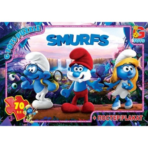 Пазли ТМ "G-Toys" із серії "Смурфи", 70 елементів