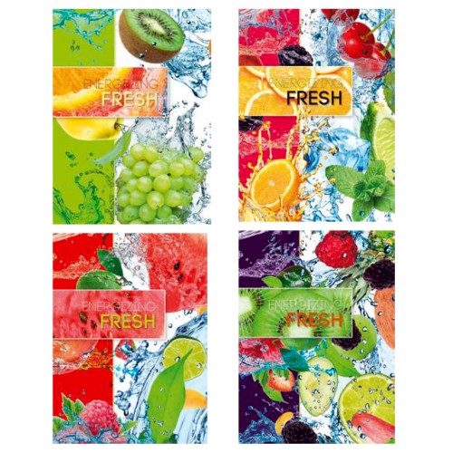 Блокнот «FRESH» А6 на 176 аркушів у клітку з твердою ламінованою обкладинкою, в асортименті, ТМ Рюкзачок