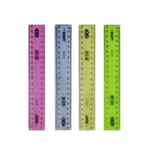 Лінійка 20 см, пластикова, тонована, асорті, ZiBi