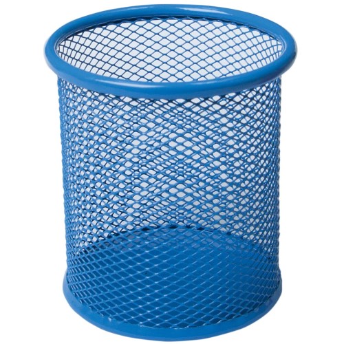 Підставка для ручок кругла 80х80х97 мм металева синя, ТМ Buromax