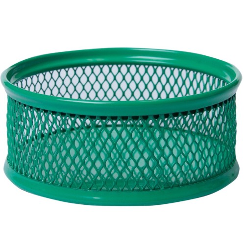 Підставка для скріпок «Сітка» 80х80х40 мм металева, зелена, ТМ Buromax