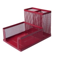 Органайзер настільний металевий 100х150х90 мм, червоний, ТМ Buromax