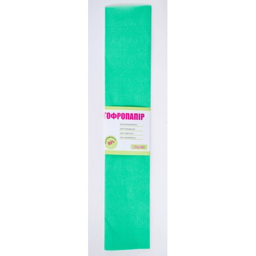 Гофро-папір 55 % 50х200 см блідо-зелений, ТМ 1 Вересня