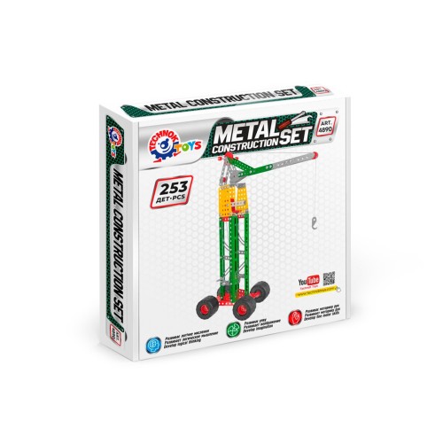 Конструктор металевий «Кран», у коробці 43х23х19 см, ТМ Технок