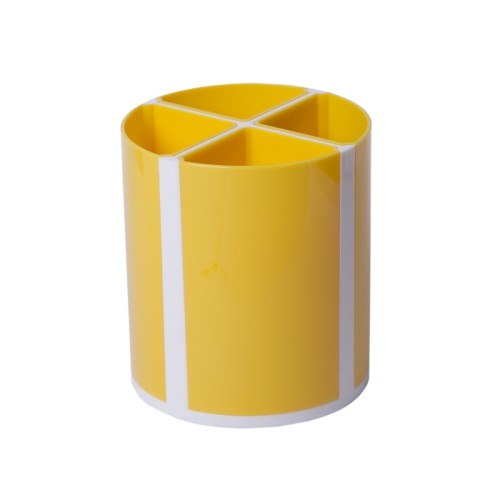 Підставка для ручок «Твістер» на 4 відділення, пластикова, жовта, ZiBi