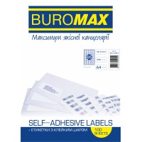 Етикетки з клейким шаром 38х21,2 мм 65 шт, 100 аркушів, ТМ Buromax