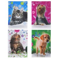 Нотатник А6 32 арк., на скобі, клітинка, офсет, серія «Собаки + Коти» ТМ Рюкзачок