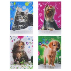 Нотатник А6 32 арк., на скобі, клітинка, офсет, серія «Собаки + Коти» ТМ Рюкзачок