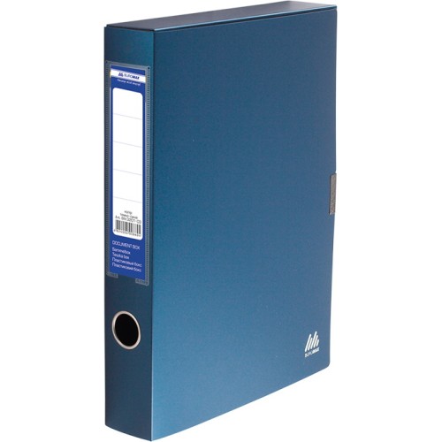 Бокс для документів на липучці А4+ ширина торця 55 мм, темно-синій, TM Buromax