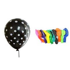 Кульки повітряні 12 см в горошок, в асортименті, 100 шт в упаковці