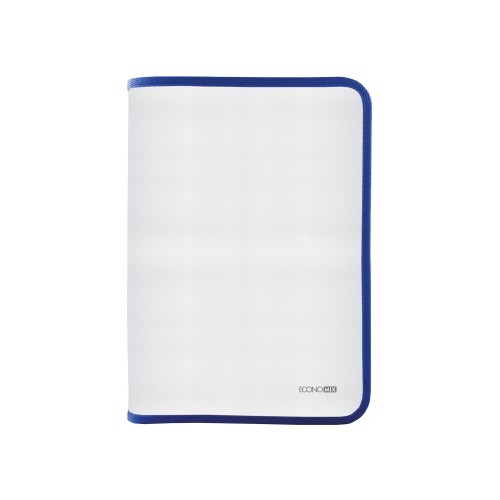 Папка-пенал на блискавці А4 прозора з фактурою «тканина», синя, ТМ Economix