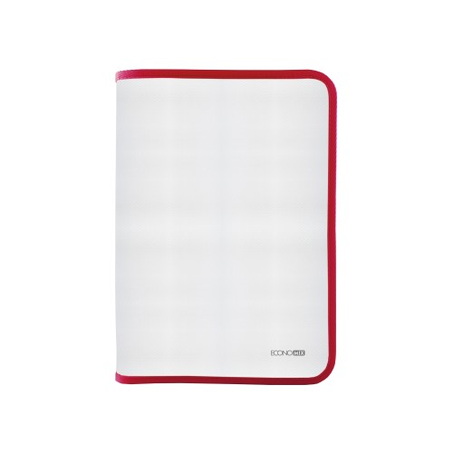 Папка-пенал на блискавці А4 прозора фактурою «тканина», червона, ТМ Economix