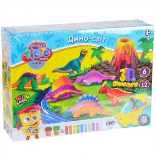Набір для ліплення Master Do «Динозаври - 6» на 12 кольорів, у коробці 26,5х19х7,5 см, ТМ Данко Тойс
