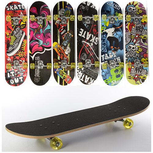 Скейт 78,5х20 см з алюмінієвою підвіскою та колесами ПУ, в асортименті, у пакеті