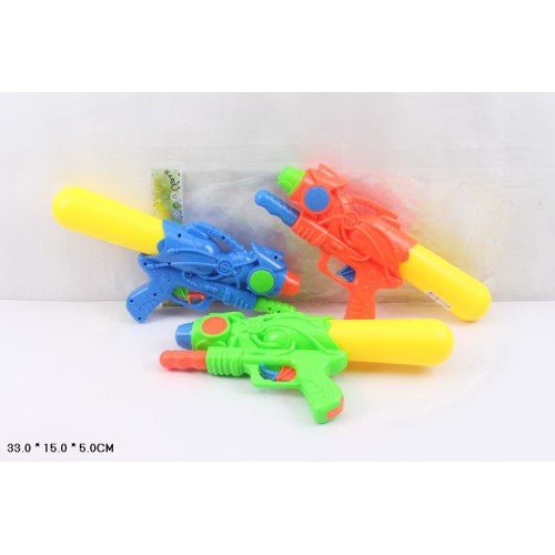 Водний пістолет з насосом 33 см, в асортименті, у пакеті