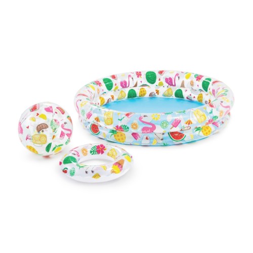 Басейн надувний «Морські зірки» 122х25 см з колом 51 см та м`ячем 51 см, у коробці, ТМ Intex