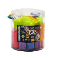 Тісто для ліплення «Fluoric» на 22 кольори, у тубі 10х10х11,5 см, ТМ Данко Тойс