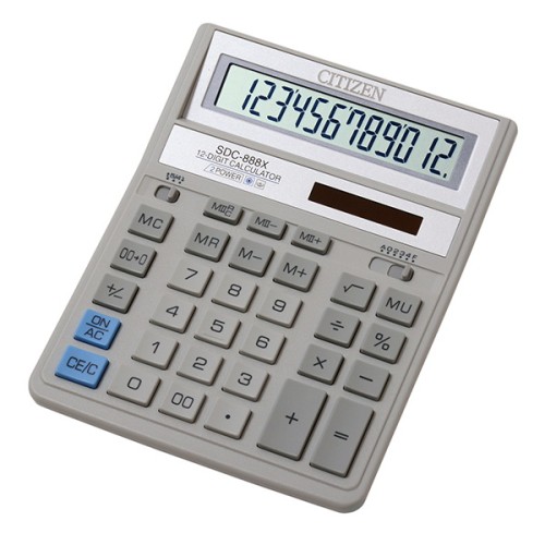 Калькулятор «CITIZEN» 16х20 см, SDC-888XWH